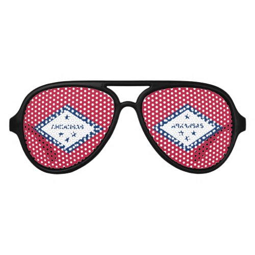 Arkansas State Flag Aviator Sunglasses