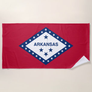 Arkansas State Flag Beach Towel