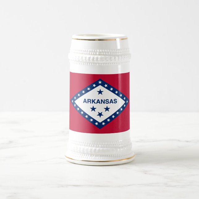Arkansas State Flag Beer Stein (Center)