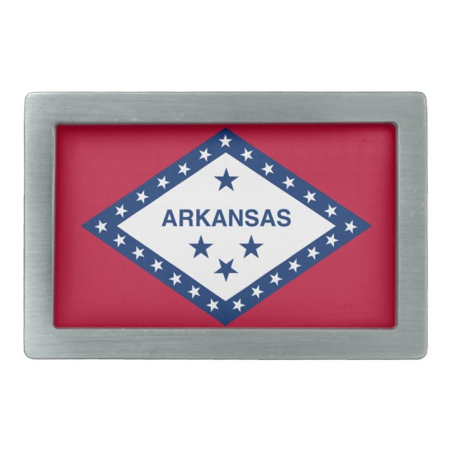 ARKANSAS STATE FLAG BELT BUCKLE (Front)
