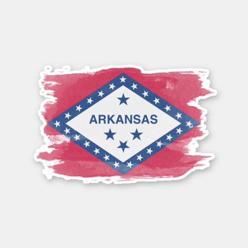 Arkansas state flag brush stroke Arkansas Sticker