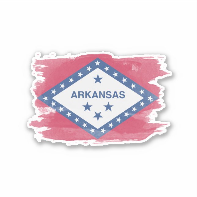 Arkansas state flag brush stroke, Arkansas Sticker (Front)