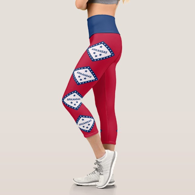Arkansas State Flag Capri Leggings (Left)