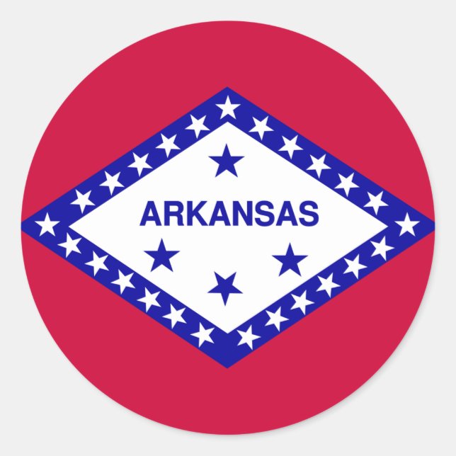 Arkansas State Flag Classic Round Sticker (Front)