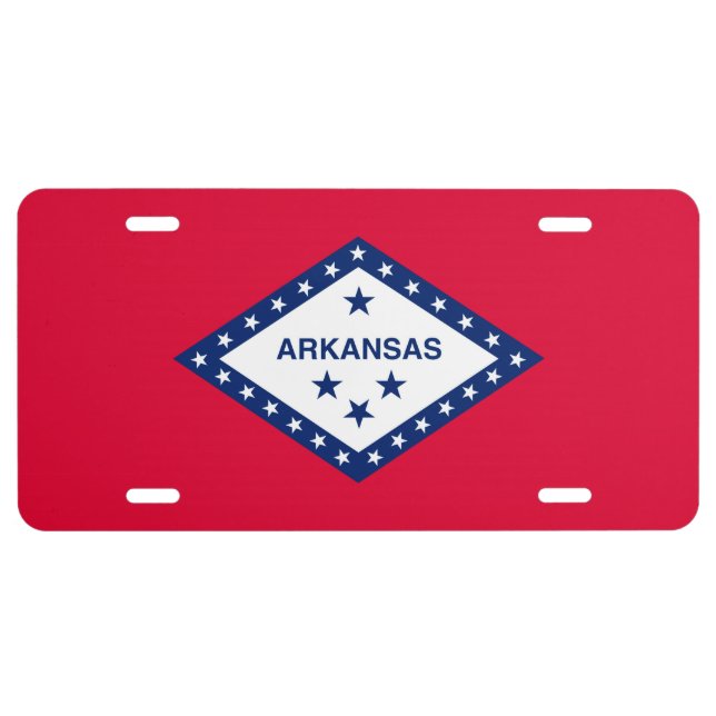 Arkansas State Flag Design Decor License Plate (Front)