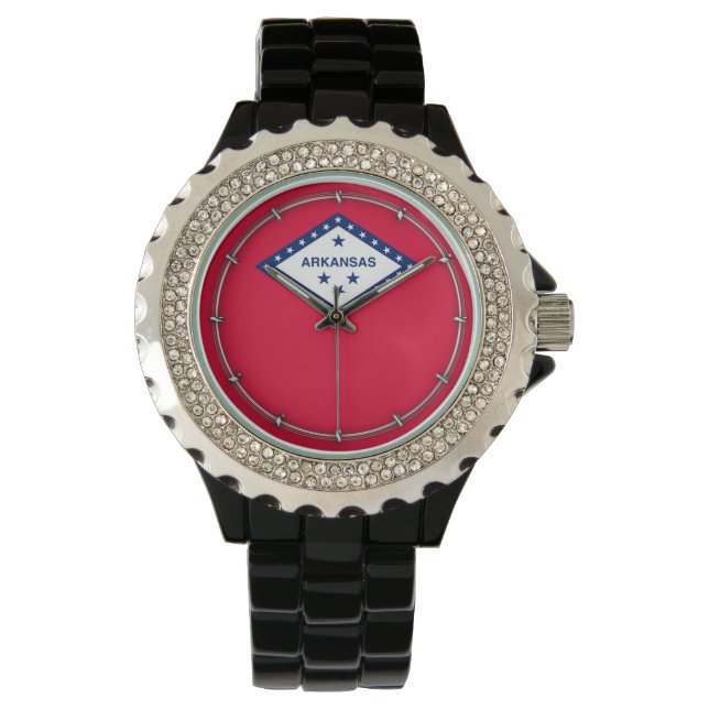 Arkansas State Flag Design Decor Watch (Front)