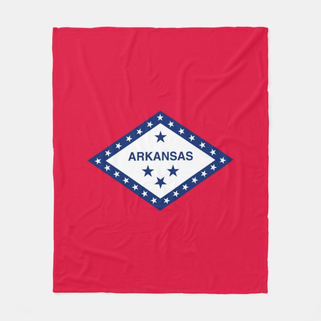 Arkansas State Flag Design Fleece Blanket (Front)