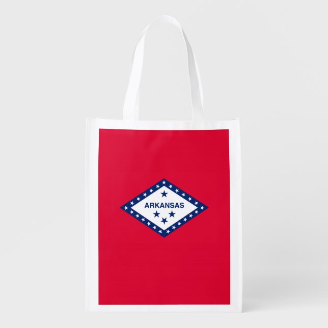 Arkansas State Flag Design Grocery Bag (Front)
