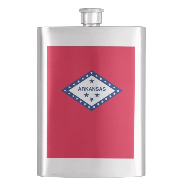 Arkansas State Flag Design Hip Flask (Front)