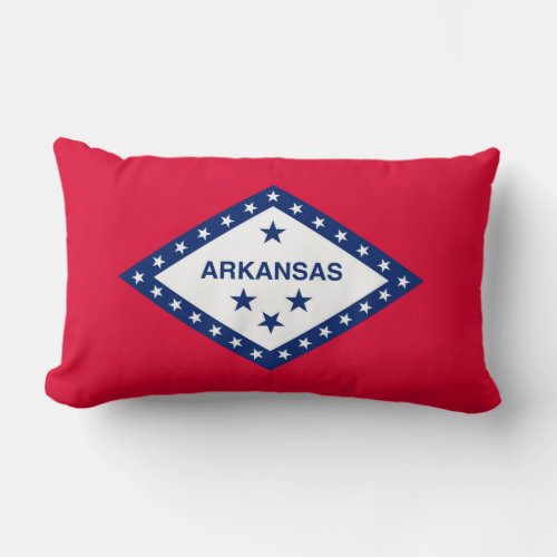 Arkansas State Flag Design Lumbar Pillow