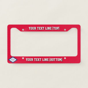 Arkansas State Flag Design on a Personalized License Plate Frame