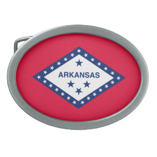 Arkansas State Flag Design Oval Belt Buckle