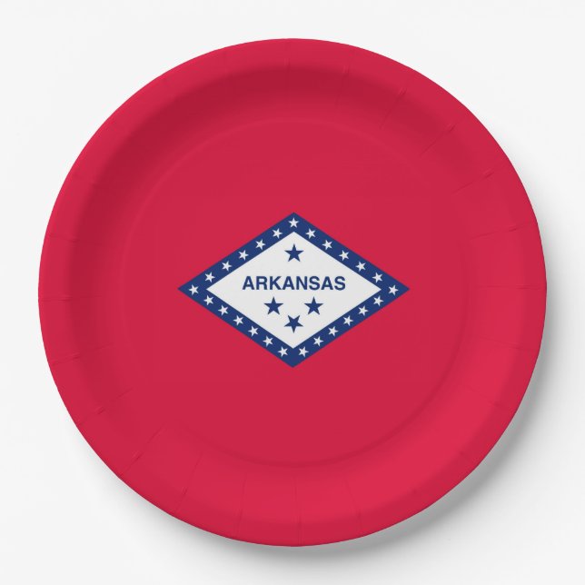 Arkansas State Flag Design Paper Plates (Front)
