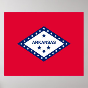 Arkansas State Flag Design Poster