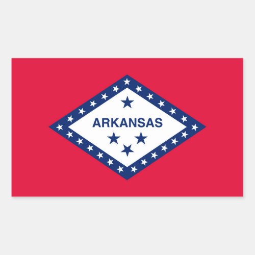 Arkansas State Flag Design Rectangular Sticker
