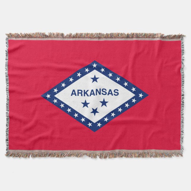 Arkansas State Flag Design Throw Blanket (Front)