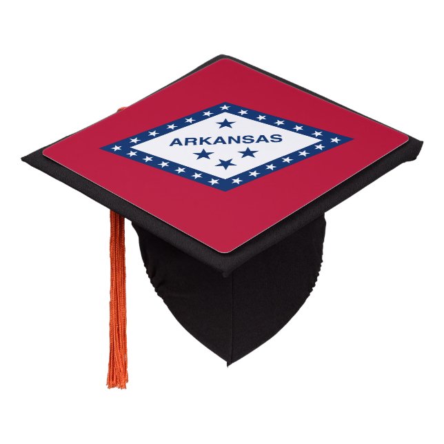Arkansas State Flag Graduation Cap Topper (Angled)