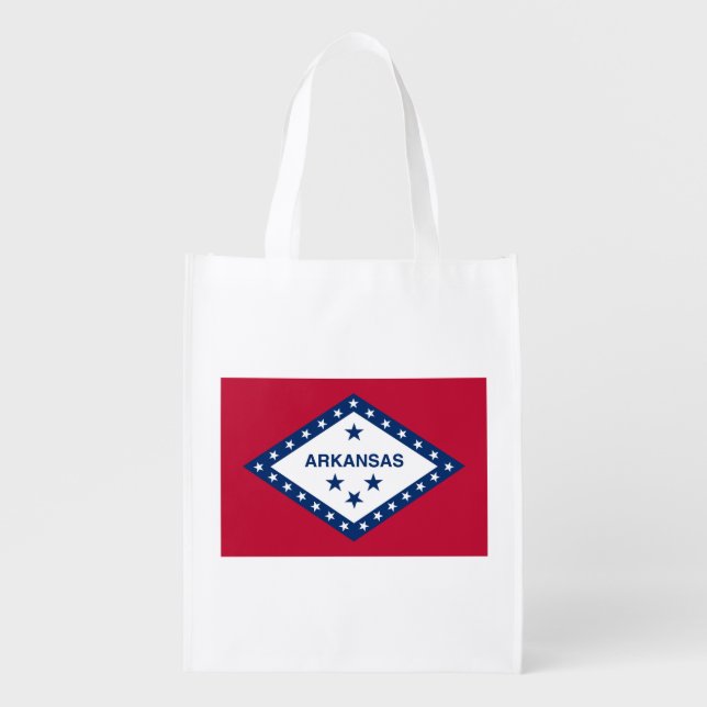 Arkansas State Flag Grocery Bag (Front)