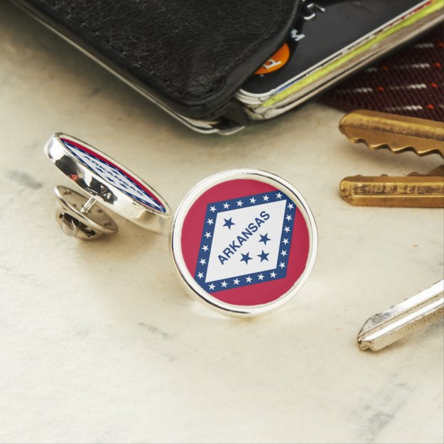 ARKANSAS STATE FLAG LAPEL PIN (In Situ)