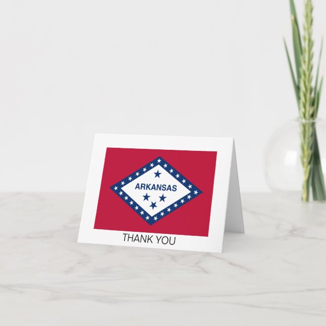 Arkansas State Flag Letterpress Thank You Card (Front)