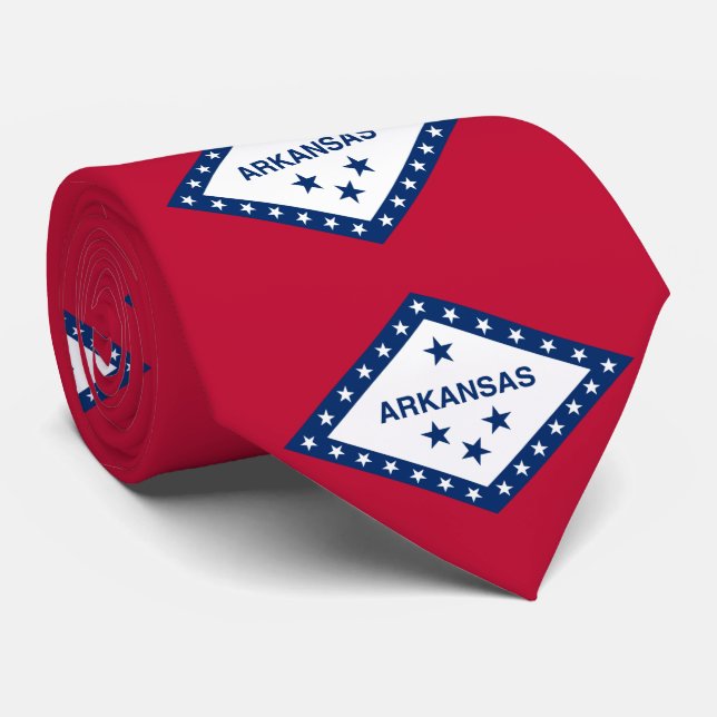 Arkansas State Flag Neck Tie (Rolled)