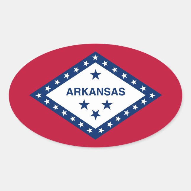 Arkansas State Flag Oval Sticker (Front)