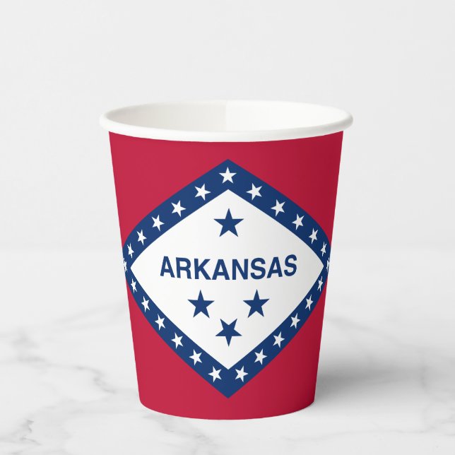 Arkansas State Flag Paper Cups (Left)