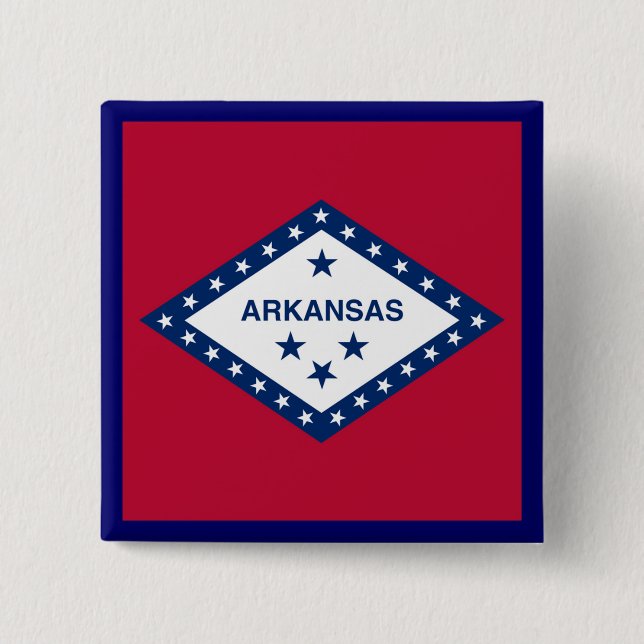 Arkansas State Flag Pinback Button (Front)