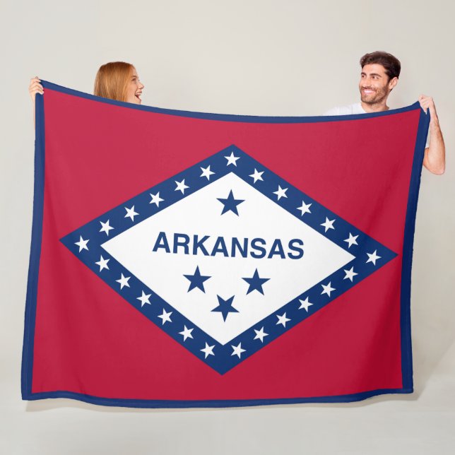 Arkansas State Flag Print Patriotc Fleece Blanket (In Situ)