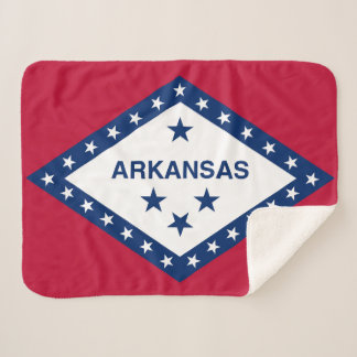 Arkansas State Flag Print Patriotic Sherpa Blanket
