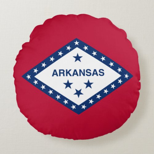 Arkansas State Flag Round Pillow
