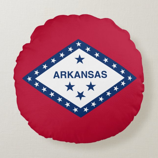 Arkansas State Flag Round Pillow (Front)