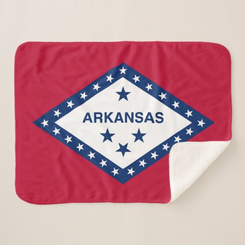 Arkansas State Flag Sherpa Blanket