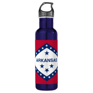 Arkansas State Flag Stainless Steel Water Bottle