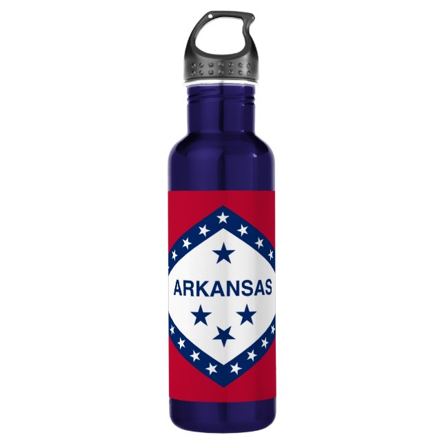 Arkansas State Flag Stainless Steel Water Bottle (Front)
