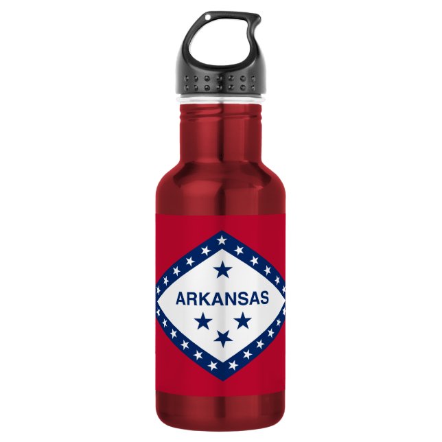 Arkansas State Flag Stainless Steel Water Bottle (Front)