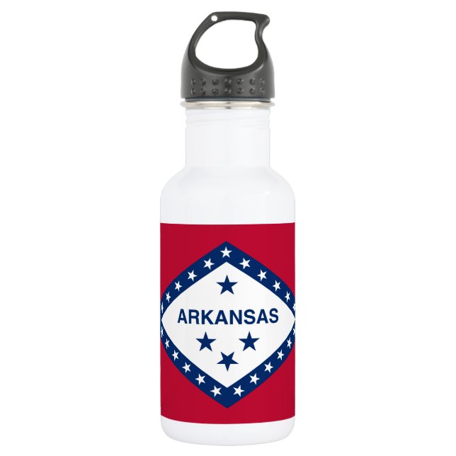 Arkansas State Flag Stainless Steel Water Bottle (Front)