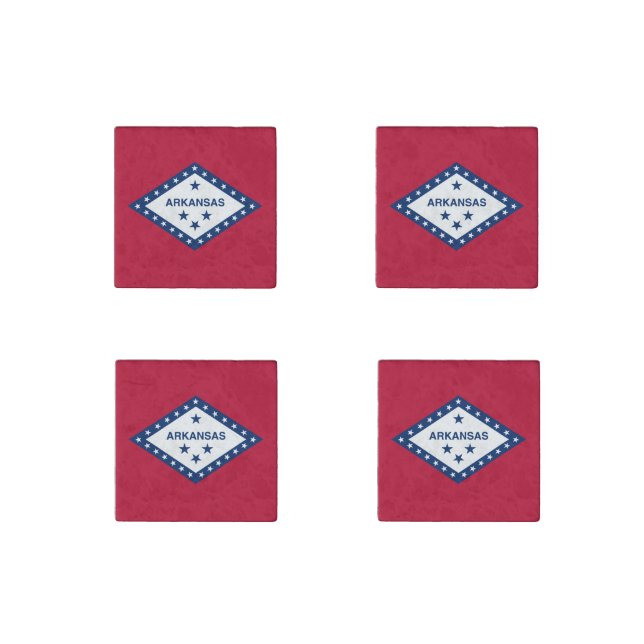 Arkansas State Flag Stone Magnet (Front)