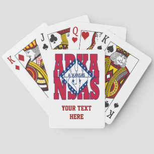 Arkansas state flag text poker cards