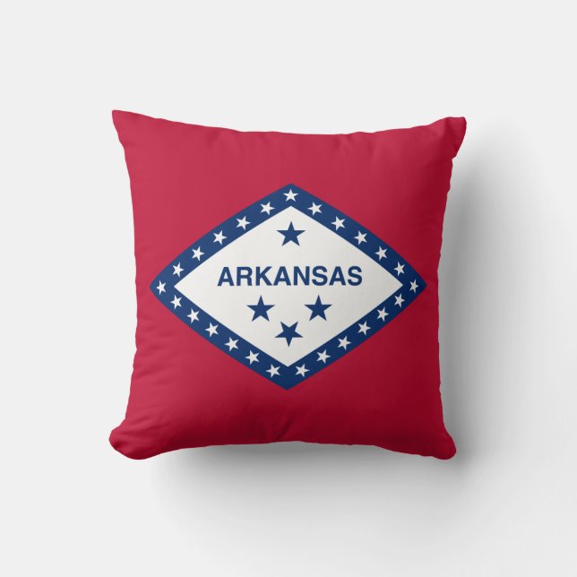 Arkansas State Flag Throw Pillow (Front)