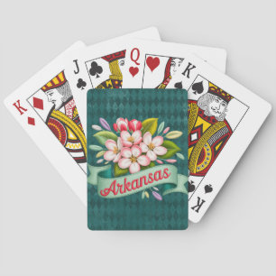 Arkansas State Flowers Emblem Poker Cards