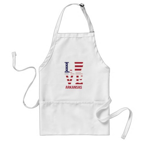 Arkansas State Love Adult Apron