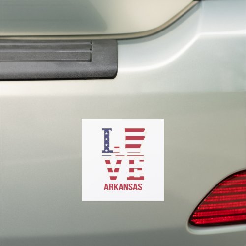 Arkansas State Love Car Magnet