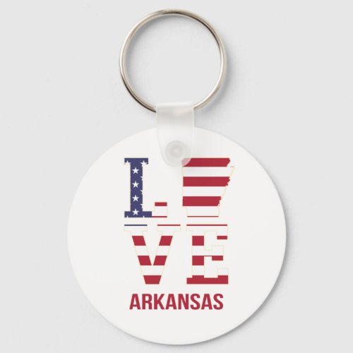 Arkansas State Love Keychain