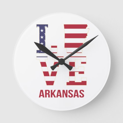 Arkansas State Love Round Clock
