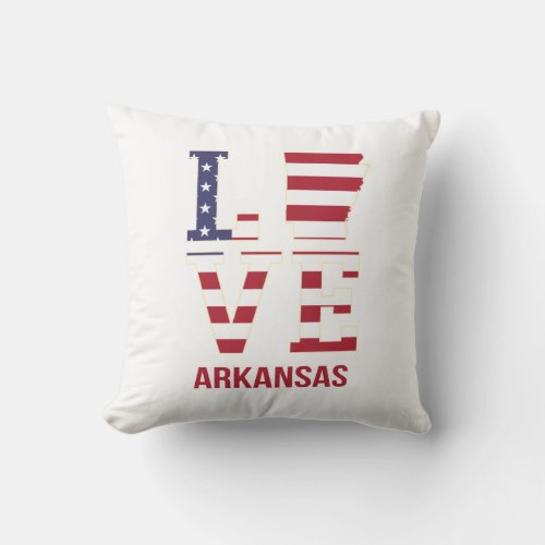 Arkansas State Love Throw Pillow