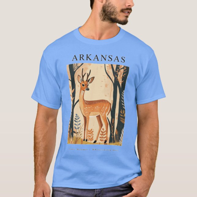 ARKANSAS State Mammal Whitetailed Deer T-Shirt (Front)