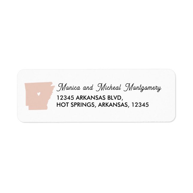 ARKANSAS State Map with Heart - ANY COLOR!    Label (Front)