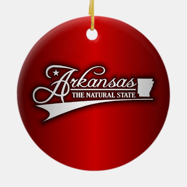 Arkansas State of Mine Ceramic Ornament (Back)