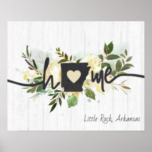 Arkansas State Personalized Your Home City Rustic Poster
